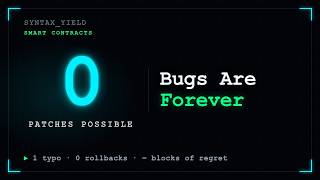 What 'Immutable' Really Means When a Smart Contract Has a Bug