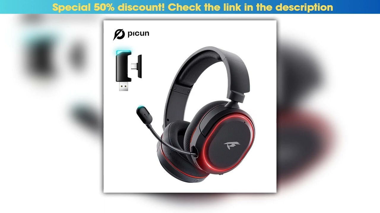 Picun G2 24G Wireless Gaming Headset Bluetooth Headphones 5ms Low Latency 71 Surround ENC Mic For