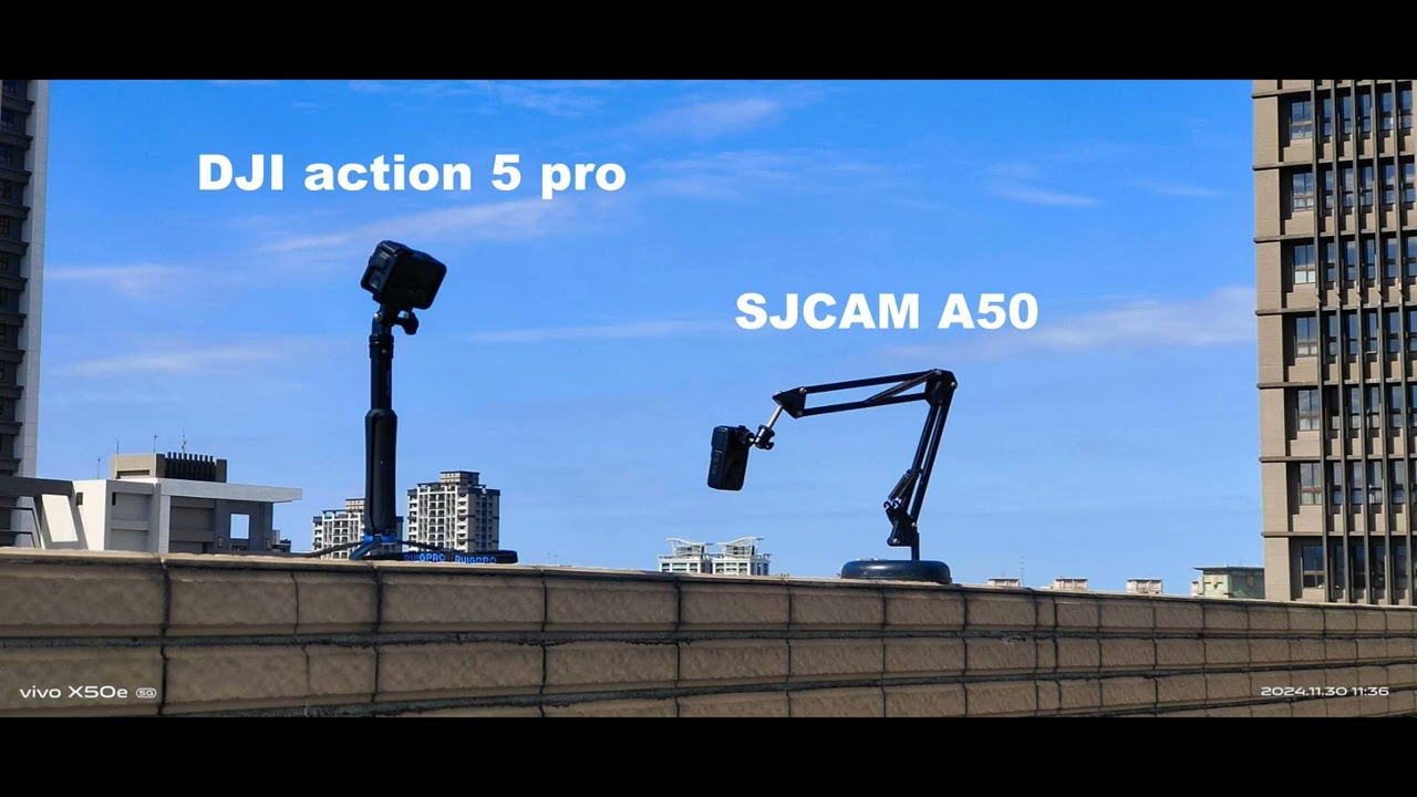 Time lapse video comparison between Dji action 5 pro and SJCAM A50