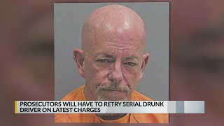 Prosecutors will have to retry serial drunk driver on latest charges