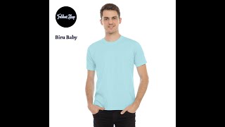 Kaos Polos Pria Lengan Pendek Bahan Katun Combed 30s Warna Biru Baby