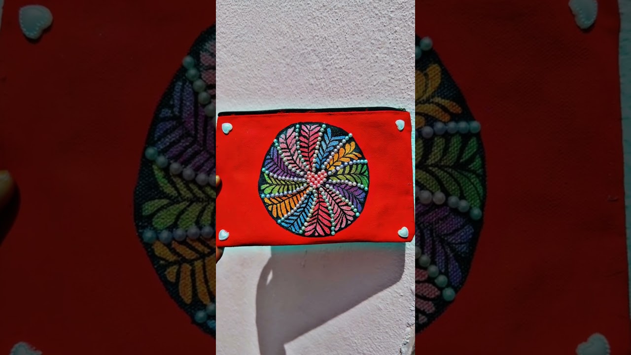 Handcrafted beauty on bold red! 