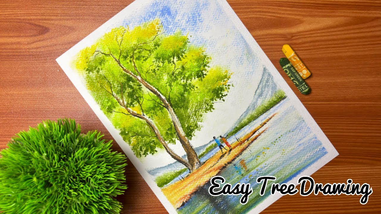 How to Draw Tree | Easy Oil Pastels Drawing for Beginners #oilpasteldrawing #tree #drawing #art 