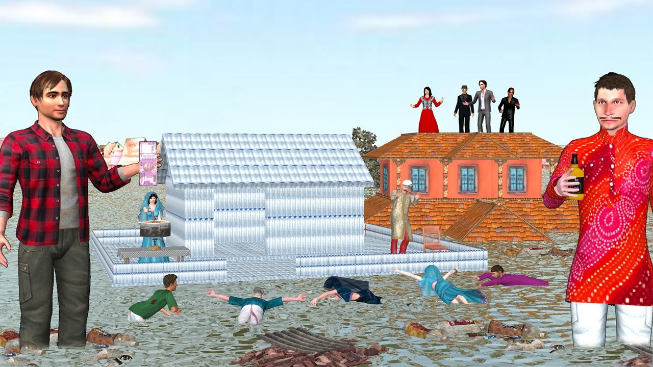 Garib Ka Plastic Bottle House Comedy Bedtime Video plastic recycling Hindi Kahaniyan Funny Video
