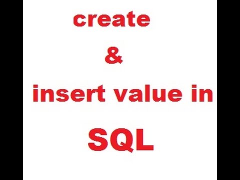 How can you create and insert value in SQL table - YouTube