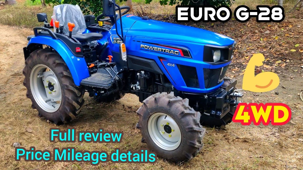 New Powertrac Euro G28 4wd mini tractor Full review Agriculture India Part 01 YouTube