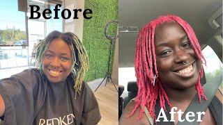 FIRST TIME DYING MY LOCS HOT PINK 🔥
