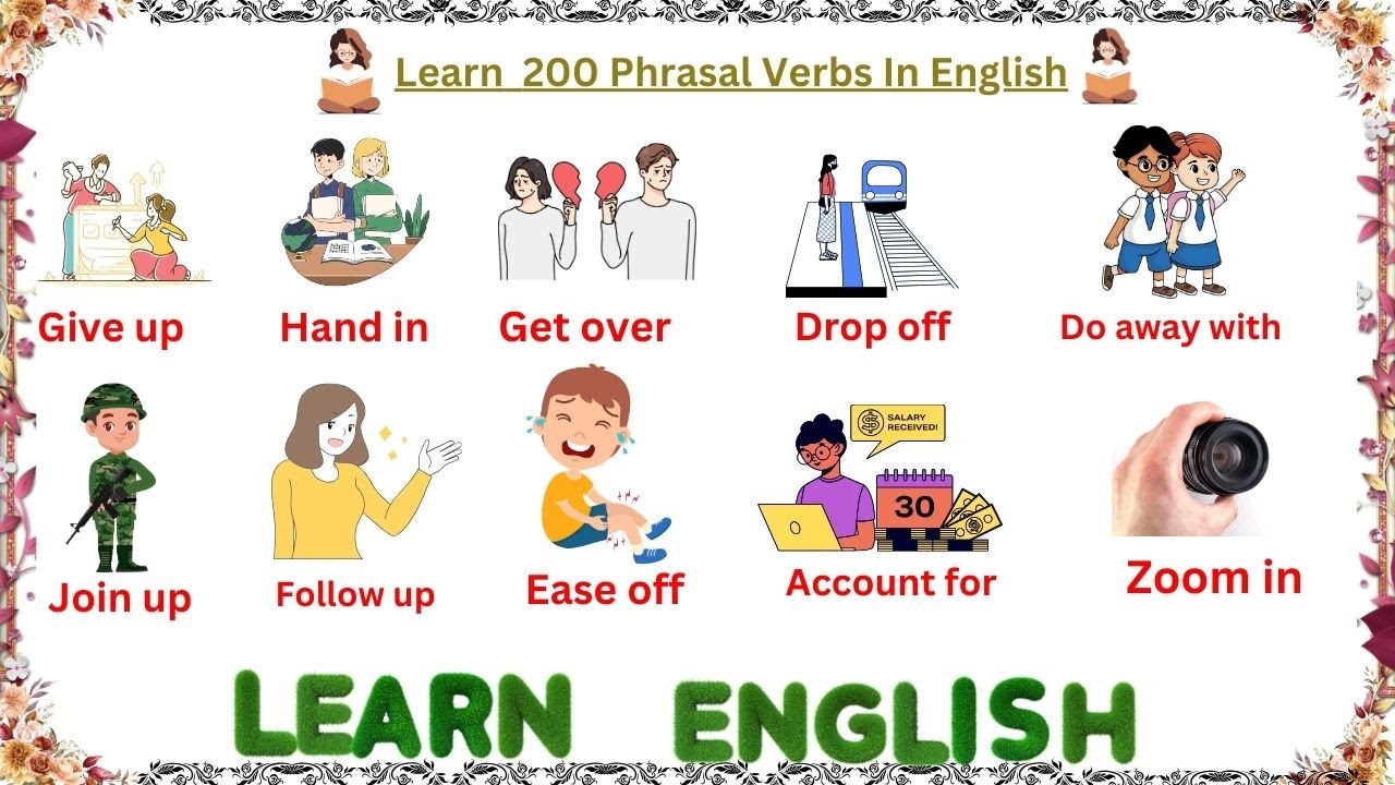 200 Phrasal Verbs For Everyday Life | Phrasal Verbs | English ...