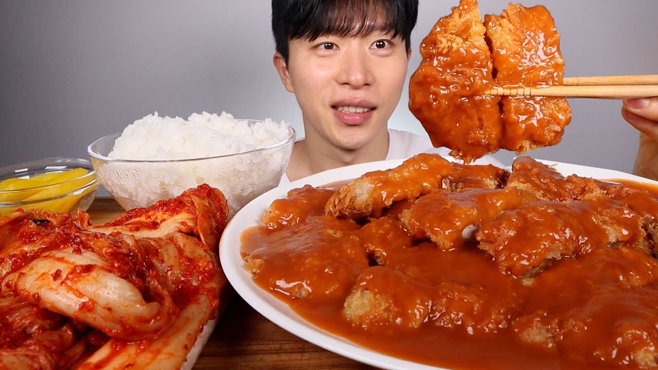 경양식돈까스 소스 범벅,, 김장김치랑 밥 먹방 | Thick & Creamy Pork Cutlet ASMR MUKBANG