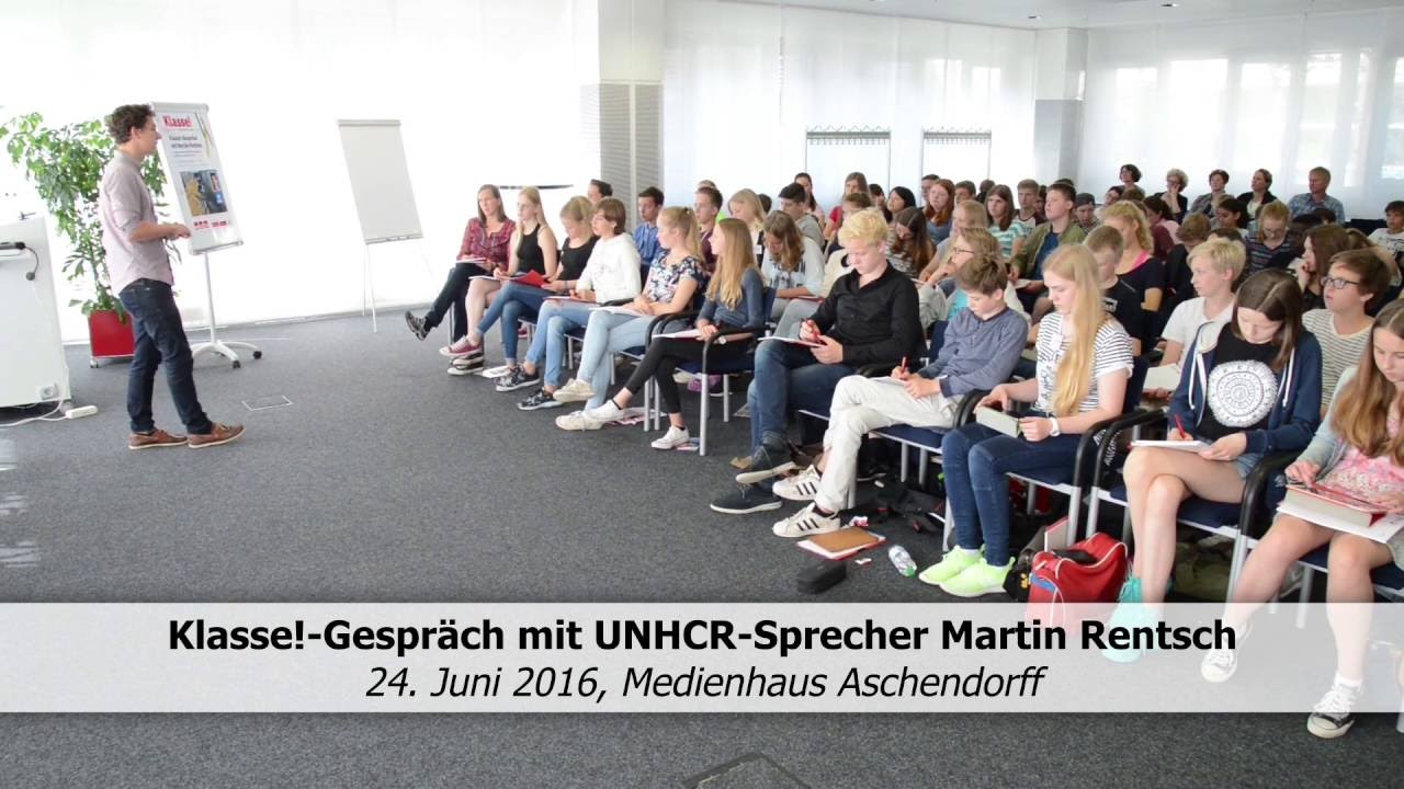 Klasse!-Gespräch mit UNHCR-Sprecher Martin Rentsch - YouTube
