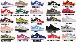 ALL DUNK LOW  SNEAKER  EVER RELEASED COLORWAY WITH NAMES FROM 1985_2023
