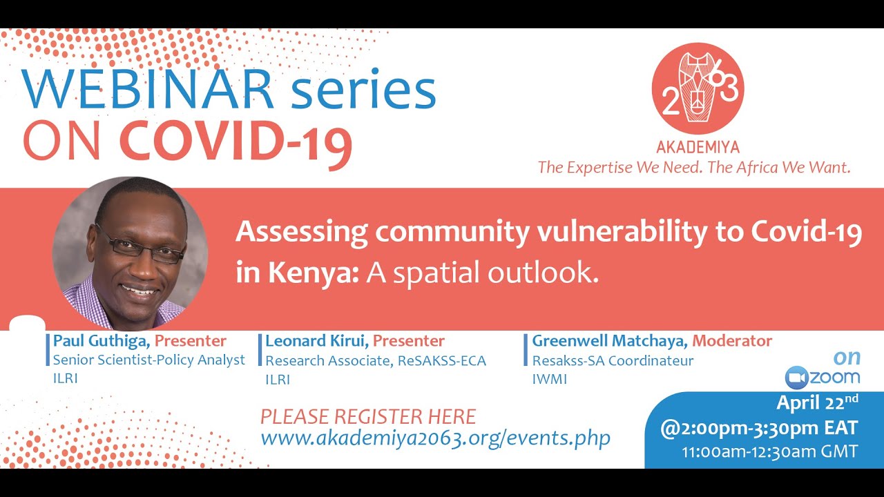 Assessing community vulnerability to Covid-19 in Kenya: A spatial outlook.