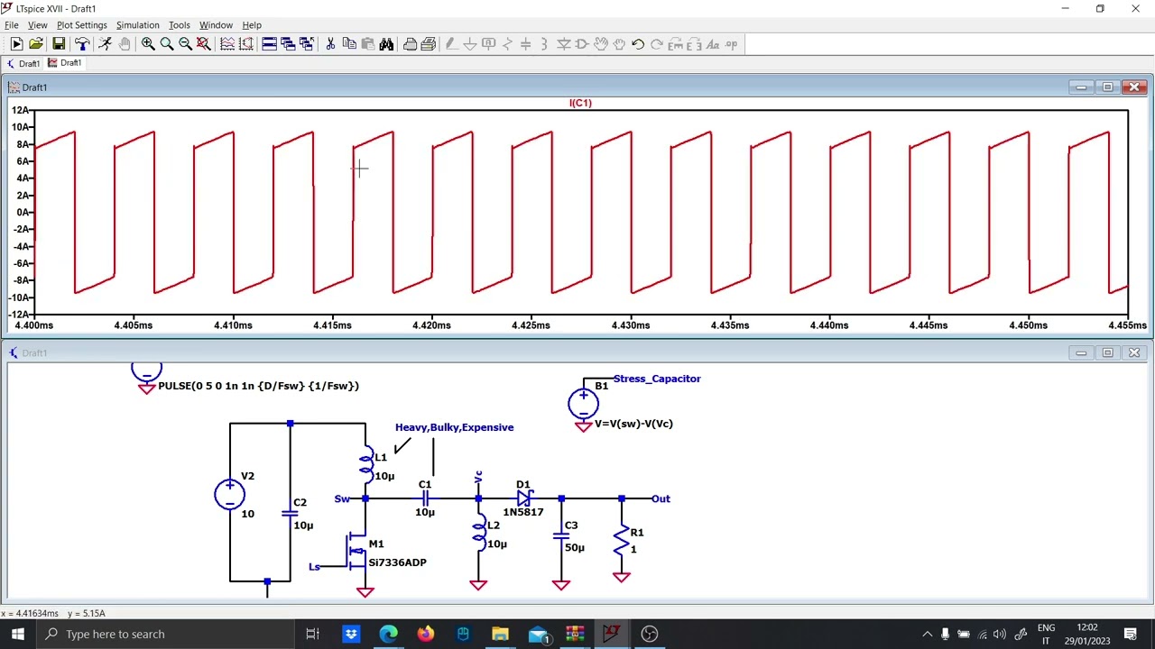 LTSPICE SEPIC DC-DC Converter, FFT and DC Filter