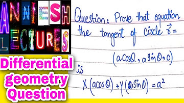 #differentialgeometry#annieshlectures . 🔴Find equation of tangent of a circle.Explain in Urdu/Hindi.