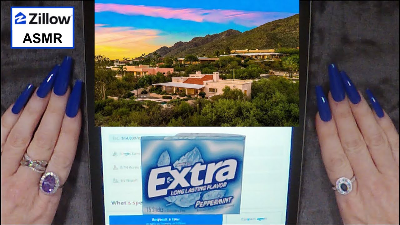 ASMR Gum Chewing Browsing Luxury Zillow Homes on iPad | Whispered