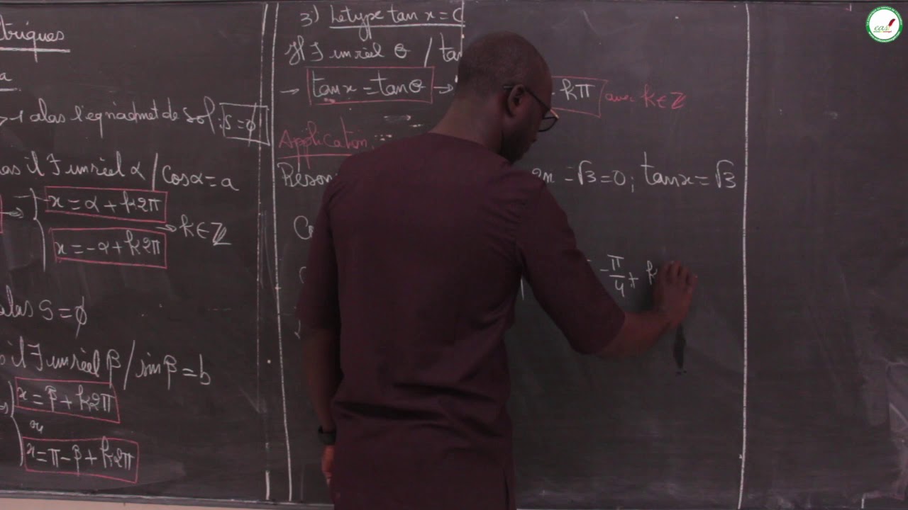 Cours - Seconde S - Mathématiques : Equations Trigonométriques / Application Le type Cos x = a