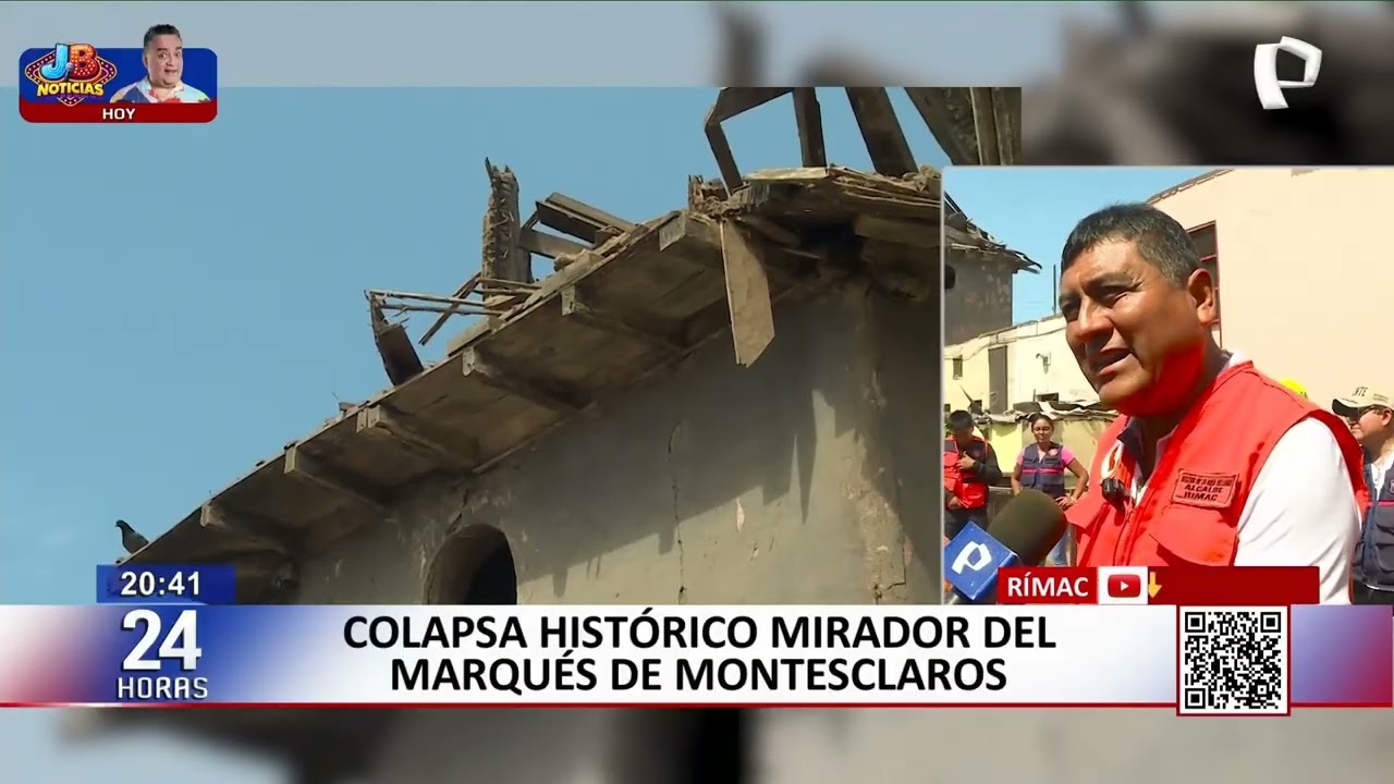 Colapsa histórico Mirador del Marqués de Montesclaros en El Rímac