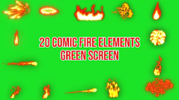 20 Fire Elements FX Green Screen  || By Green Pedia