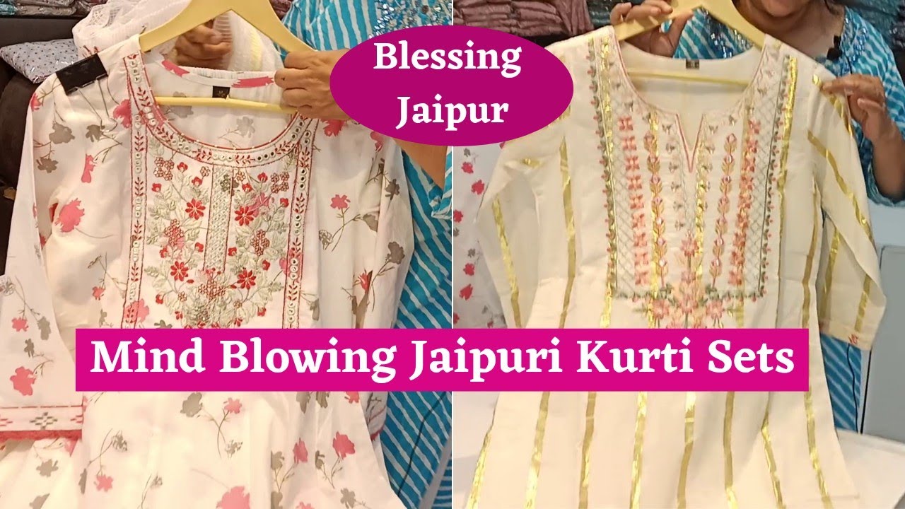 Buy Jaipur Kurti Pink Embroidered Kurti Pant Set for Women Online @ Tata  CLiQ