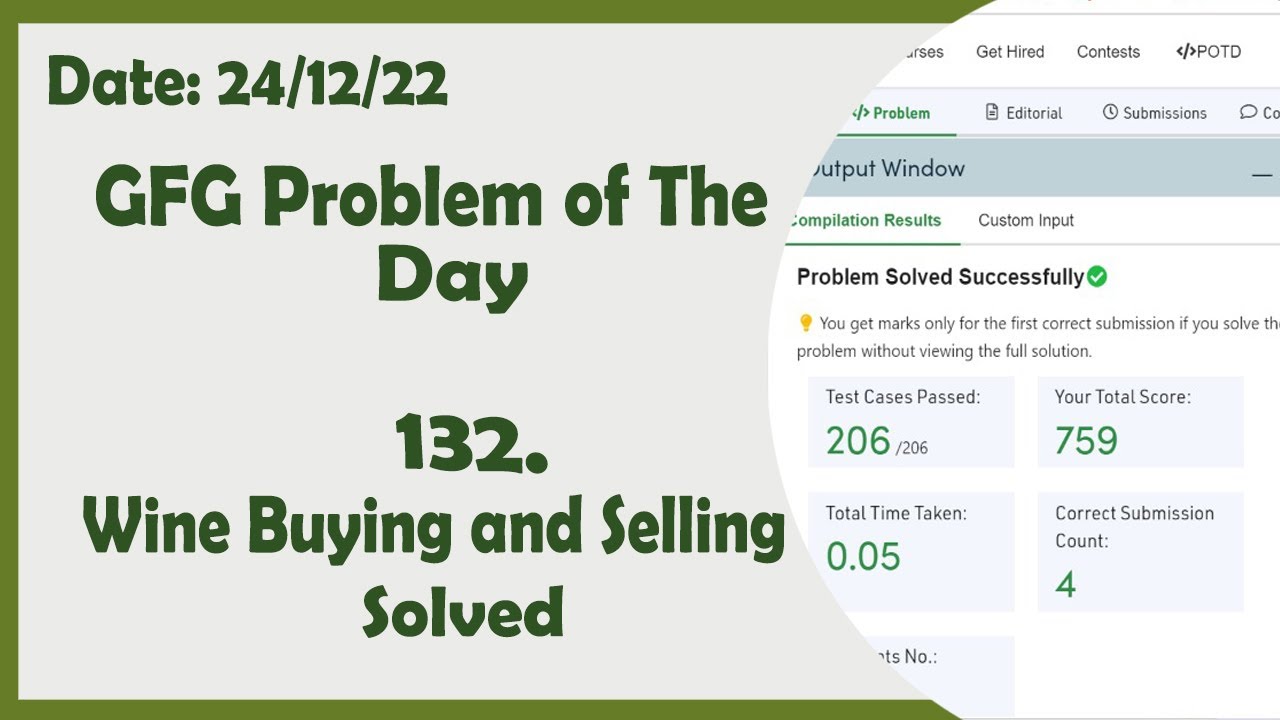 Wine Buying and Selling || C++ || GFG Daily Problem - YouTube
