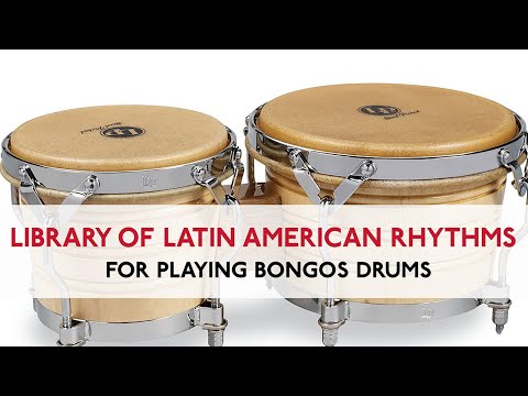 How to play basic Latin American rhythms on Bongos drums. A library of grooves.