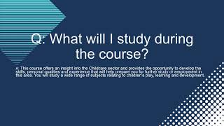 Childcare Level 2 FAQs