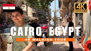 4K Cairo Walk | Cairo, Egypt Walking Tour - Strolling El Gaish & El Attaba Market | 4K HDR 60fps