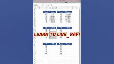 How to Convert Measurement Units in Excel || Learn to Live_Rafi