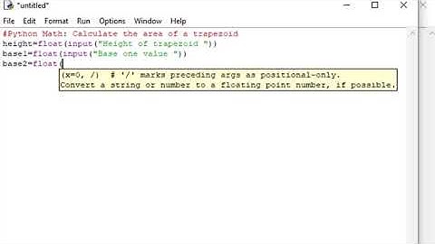 Python Math Calculate the area of a trapezoid