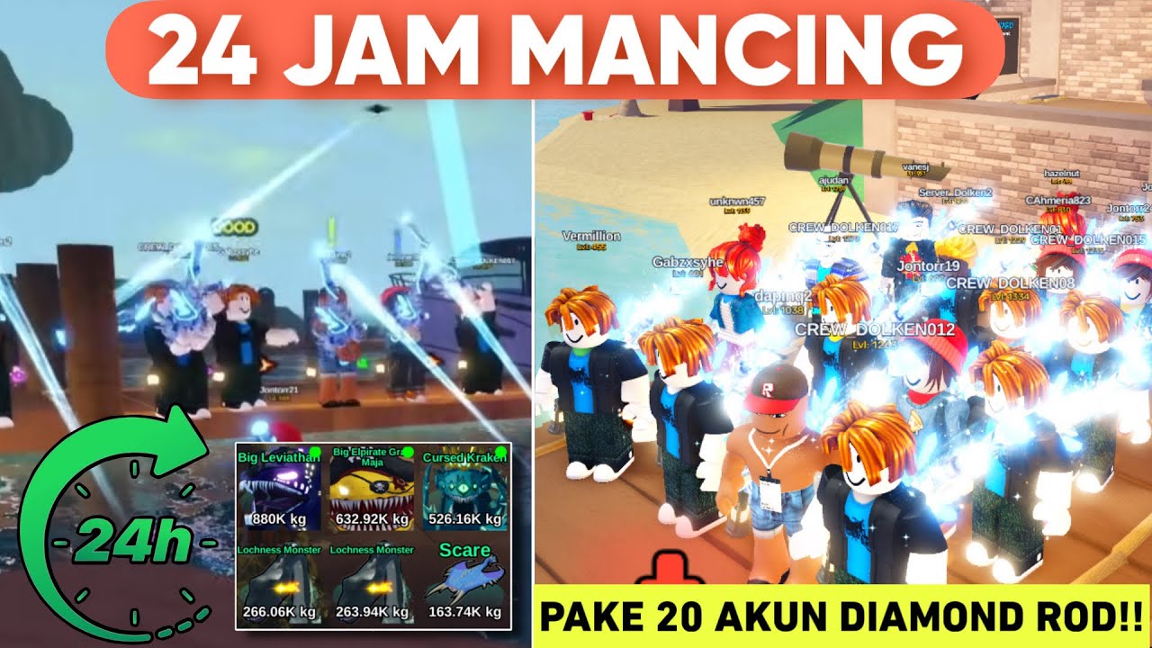 24 JAM MANCING!! PAKE 20 AKUN DIAMOND ROD.. DAPET APA AJA YA??