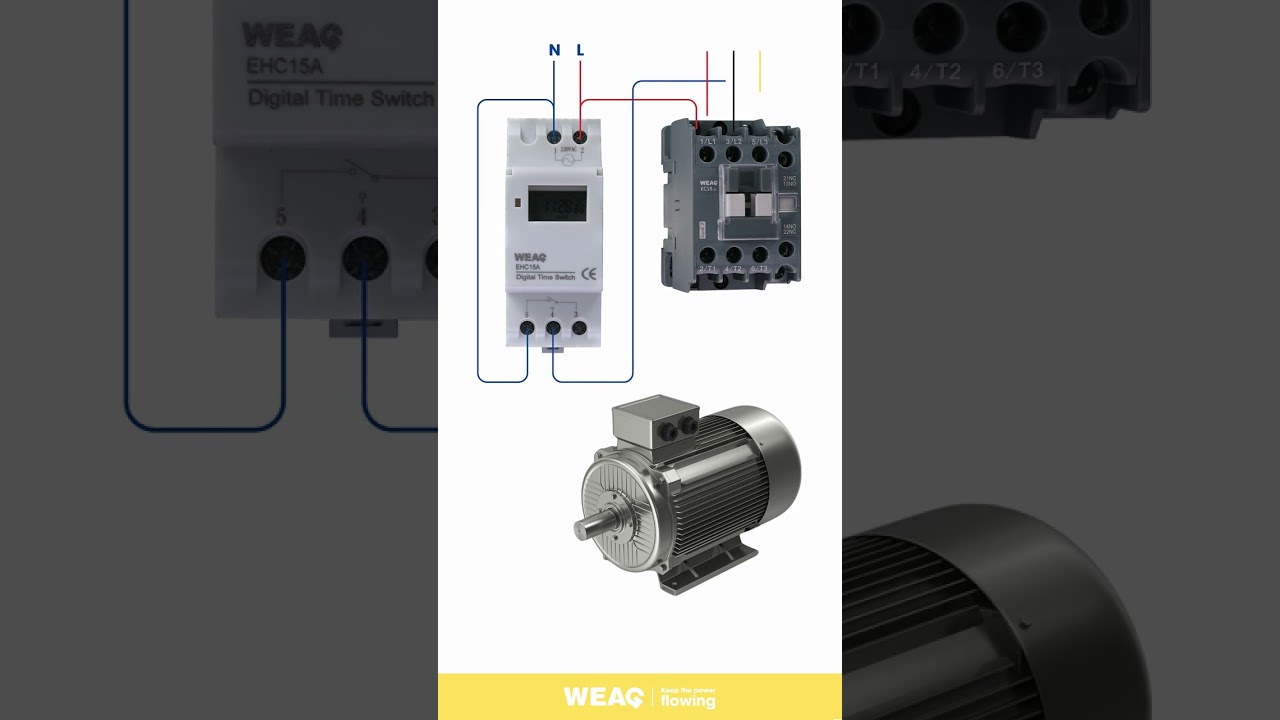 How to Connect a Digital Time Switch to a Contactor for Motor Control.