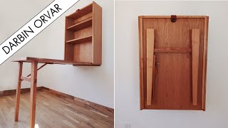 Building a Gorgeous Fold Up Table // Wall Mounted Drop Down Desk (Space Saving)