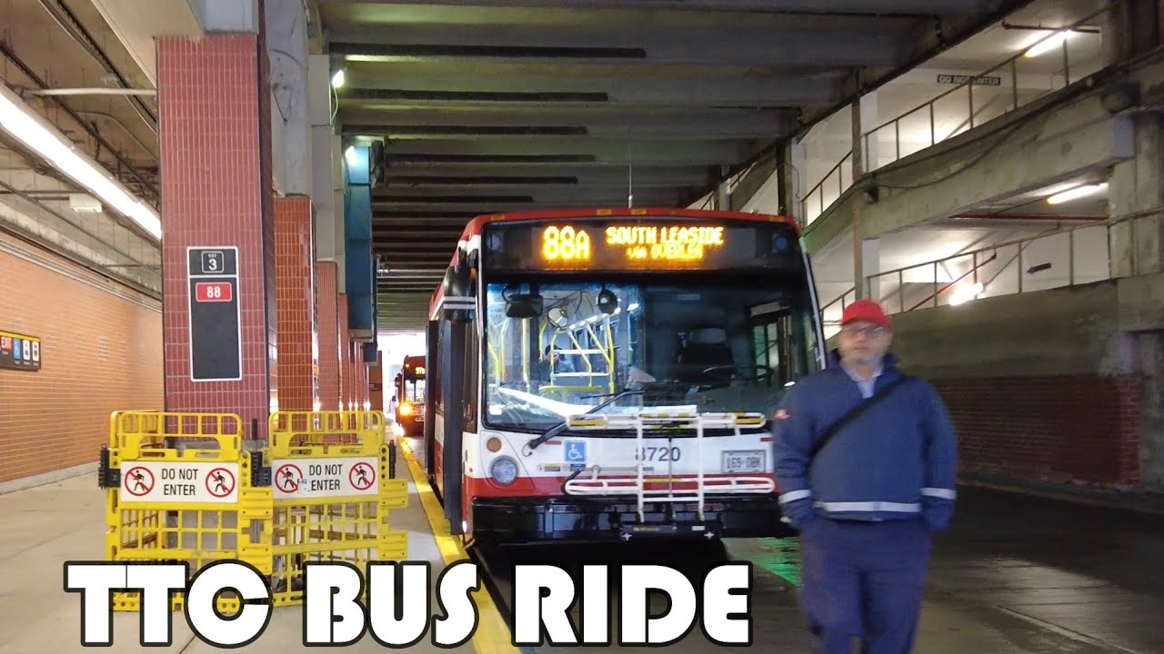 TTC 88A Bus Ride From St Clair Station To Thorncliffe Overleaf 8720 ttc-88a-bus-ride-from-st-clair-station-to-thorncliffe-overleaf-8720