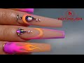 HOW TO DO FLAME NAIL WITH PIGMENTS TUTORIAL I NAILS challenge DESIGN I LONG COFFIN SHAPE I NOTPOLISH