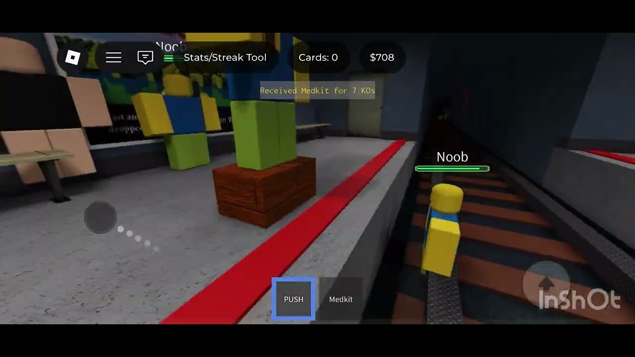 Playing fight in a train station simulator 