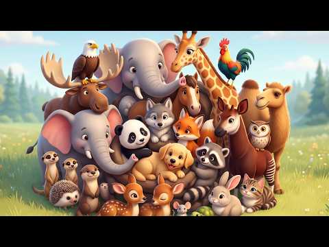 Cute Animal Sound Learn Wild and Farm Animals 🦒🐧🐱 Animal sound for kids