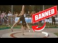 The cartwheel  banned shot put technique
