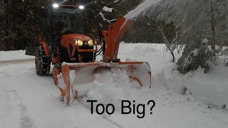 660 Is The Snow Blower Too Big? Kubota LX2610 Tractor. LX2980 Snowblower  4K