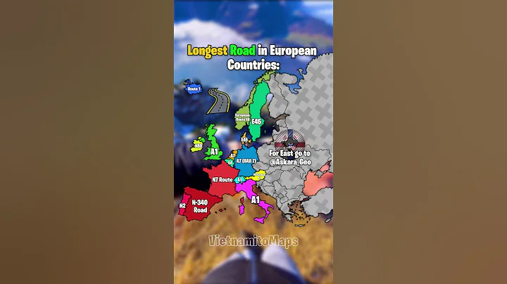 Longest road in european countries | @askara_geo | #fyp #shorts #viral #mapping #geography