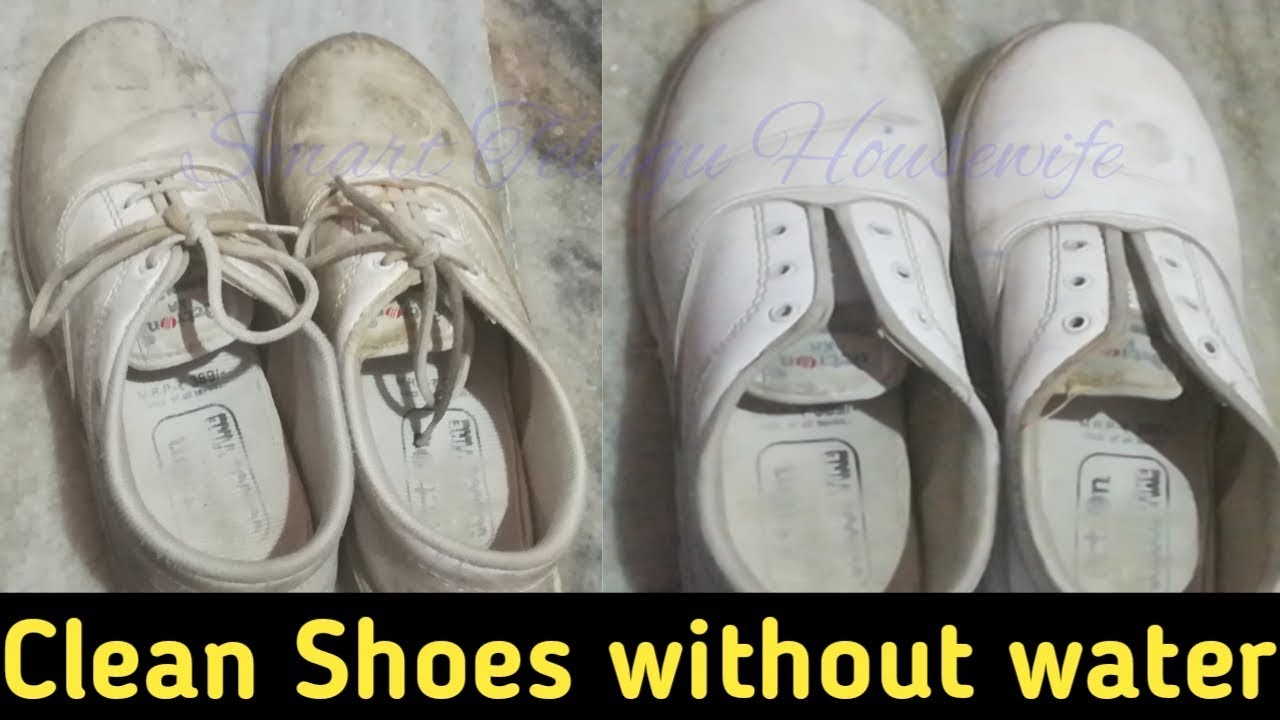 HOW TO CLEAN WHITE SHOES/CANVAS IN 5 MINUTES IN TELUGU CLEAN WHITE