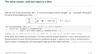 Machine Learning for Mathematicians | Lecture 11: LayerNorm, Forward and Backward
