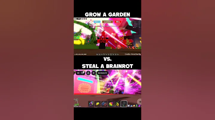 Admin abuse de Grow a garden Vs. Steal a brainrot 🤩 #roblox