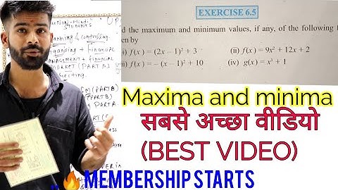 12th (NCERT) MATHEMATIC- APPLICATION OF DERIVATIVES | EXERCISE 6.5 | GENIUS LEARNING (HINDI)