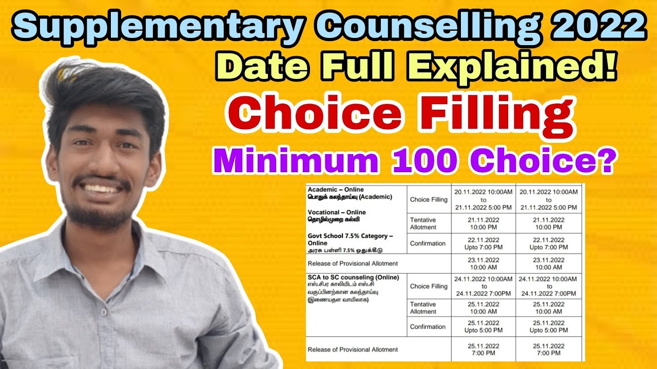 Supplementary Counselling 2022 Date Explained! | Choice Filling General and 7.5 | TTG