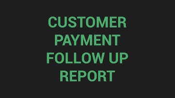 3 :- Customer Payment Follow Up Report Screen