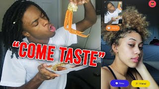 EAT SEAFOOD & TROLL ON THE MONKEY APP WITH ME 😂 *SHE THINKS IM CUTE* screenshot 5