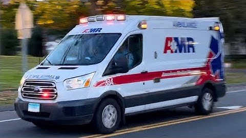 AMR Ambulance 334 Responding Priority 1 with Wail, Yelp, Priority and Friendly Honks