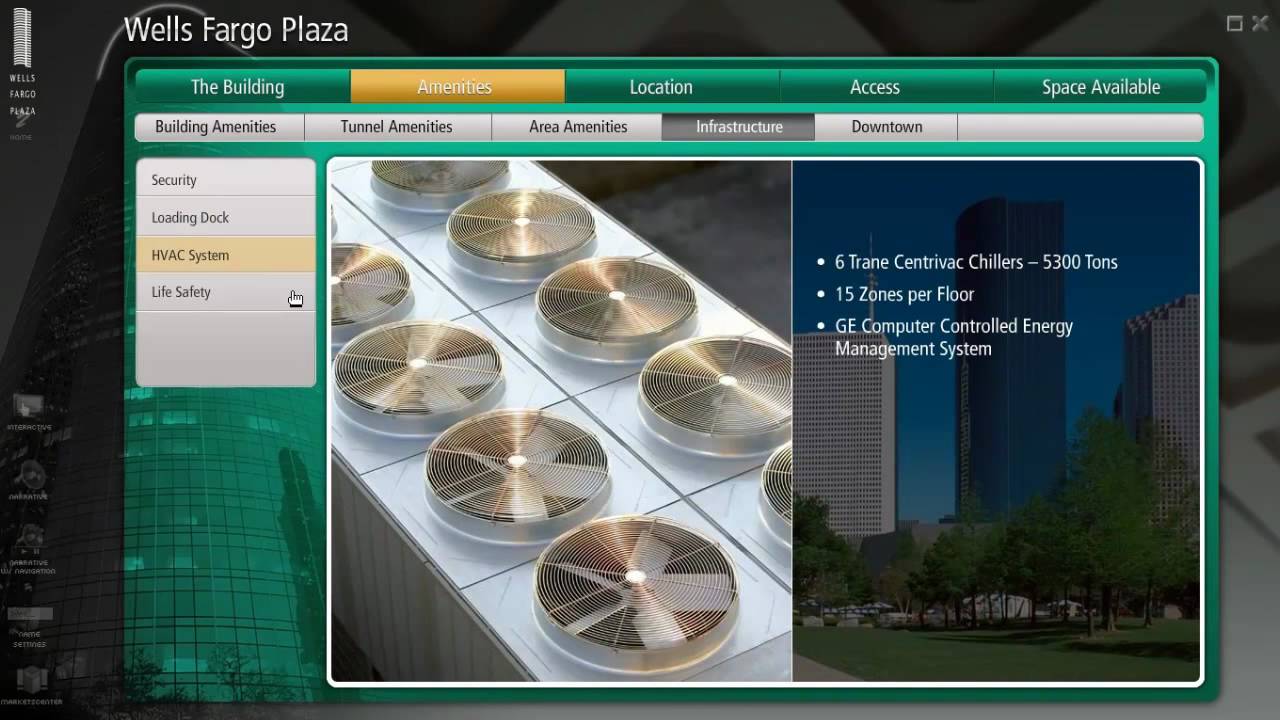 Wells Fargo Plaza - Interactive Touchscreen Presentation - Produced by Informetrics