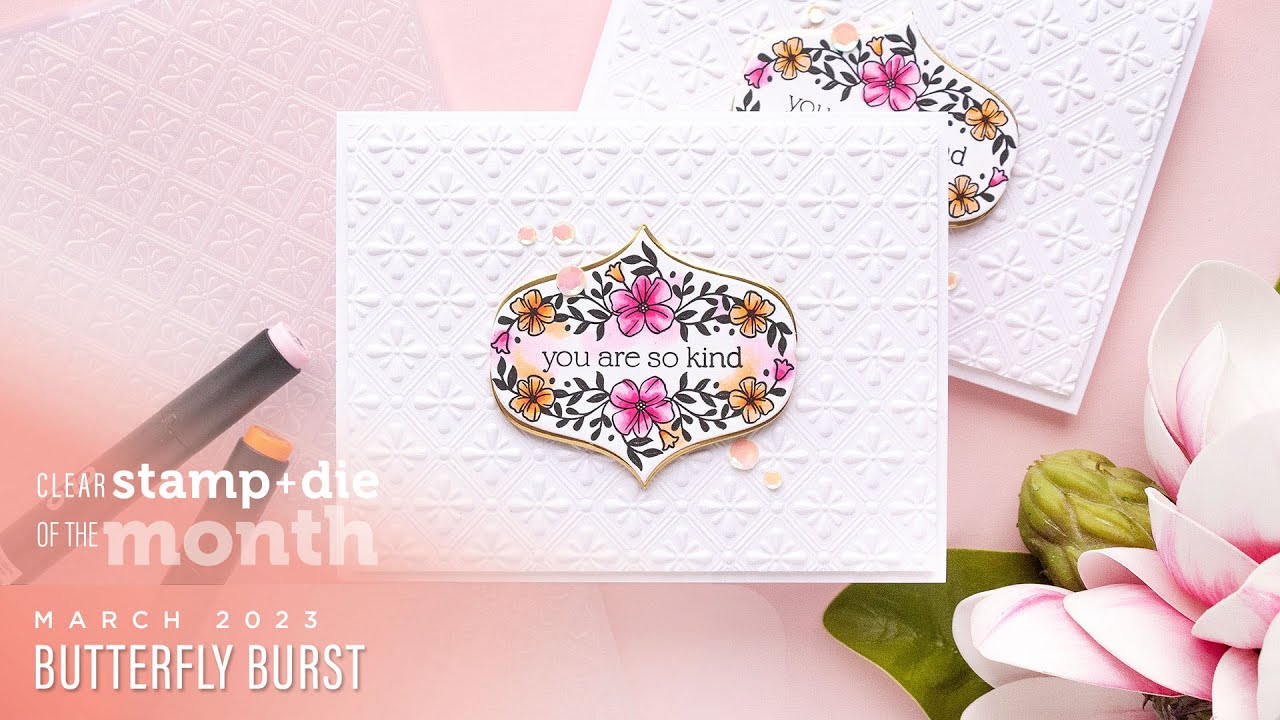 Spellbinders March 2023 Clear Stamp + Die of the Month – Butterfly