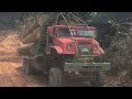 Strong Engine 6x6 Timber Truck climbing Hill